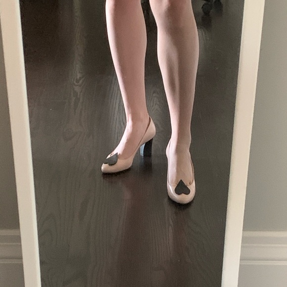 ZVELLE cute pink gray heels women size 7 - Picture 4 of 7